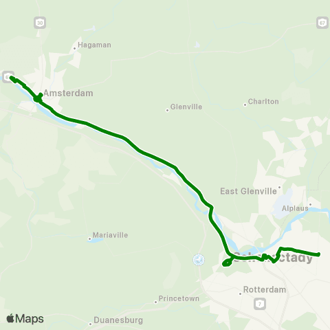 CDTA Amsterdam to Schenectady via VIA / Port map