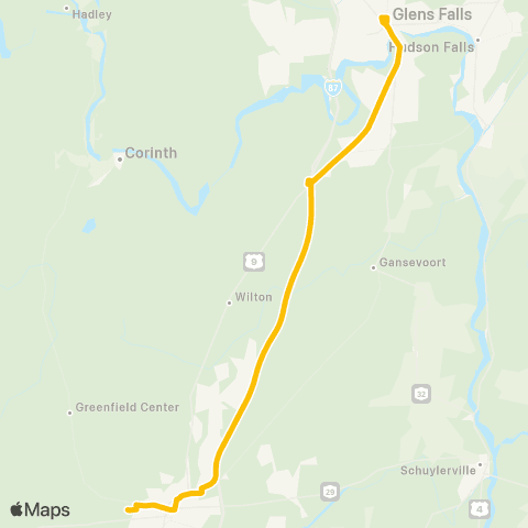 CDTA Saratoga Springs - Glens Falls map