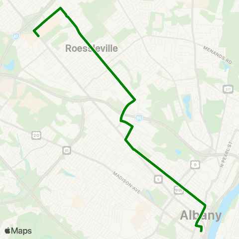 CDTA Clinton Ave - Sand Creek Rd. map