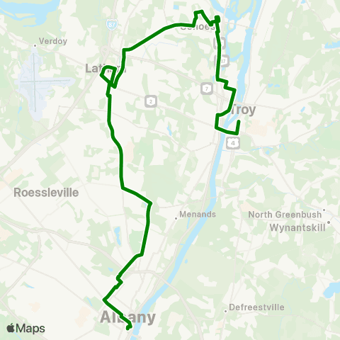 CDTA Troy - Albany via Cohoes and Latham map