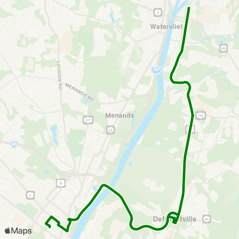 CDTA Albany - Troy via I-90 map