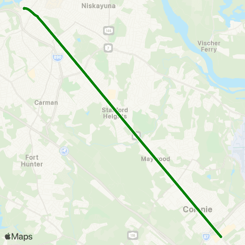 CDTA Schenectady Wolf Road map