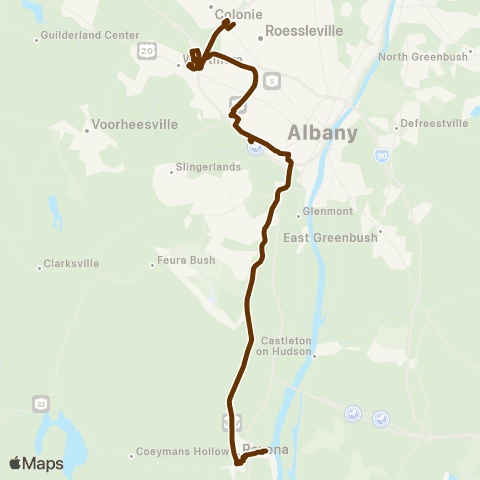 CDTA Ravena Shopping Bus map