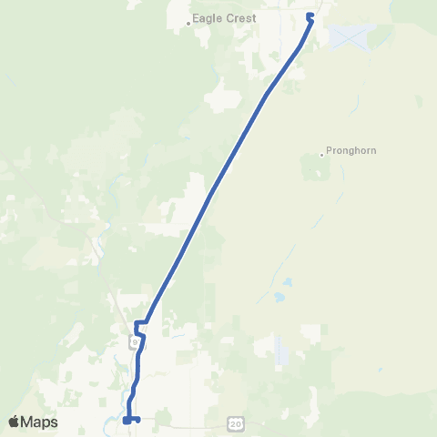 Cascades East Transit Redmond / Bend map
