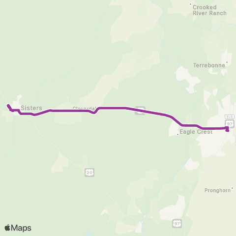 Cascades East Transit Sisters / Redmond map