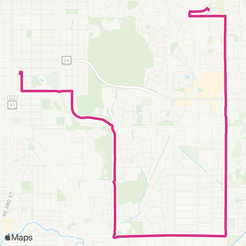 Cascades East Transit Reed Market / Wells Acres map