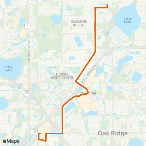 LYNX Millenia Blvd / Vineland Rd map