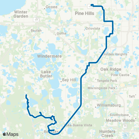 LYNX Disney Direct / Washington Shores map
