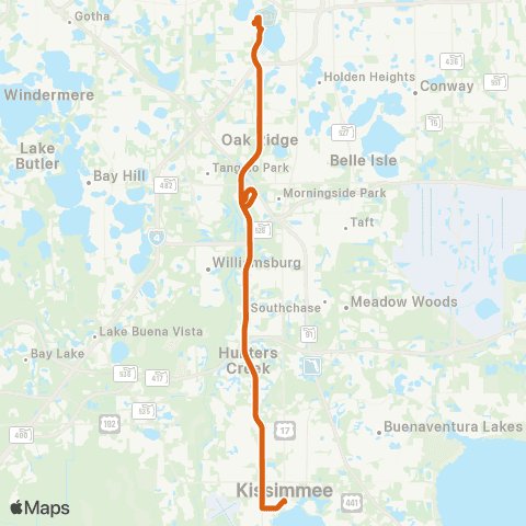 LYNX John Young Parkway map