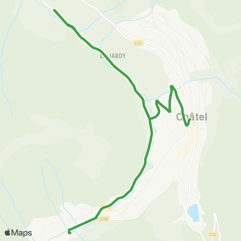 Châtel Bus Centre village / Béchigne / Linga map