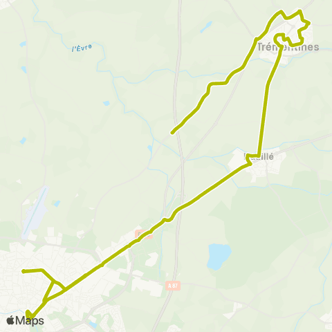 Choletbus Trémentines - Nuaillé - Cholet map