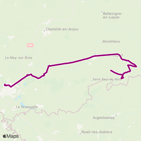 Choletbus Lys Haut Layon - Coron - Chanteloup - Vezins - Nuaillé - Cholet map