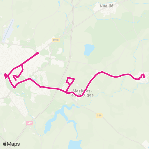 Choletbus Toutlemonde - Mazières - Cholet map