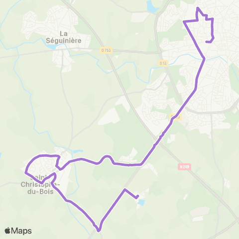 Choletbus St Christophe du Bois - Cholet map