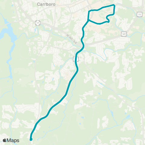Chapel Hill Transit CCX - Chatham County map