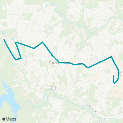Chapel Hill Transit CW - Carrboro / Weaver Street / UNC map