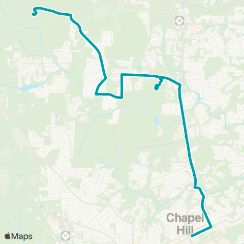 Chapel Hill Transit Morris Grove-Chapel Hill HS-Rogers Rd map
