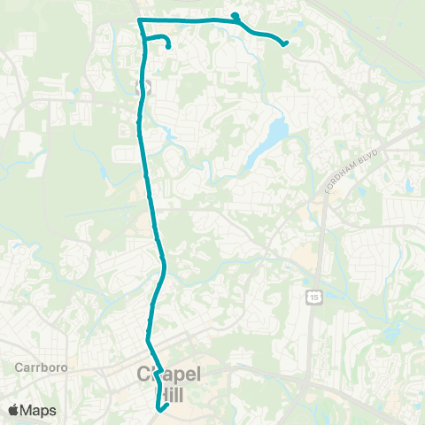 Chapel Hill Transit T - MLK, Jr. Blvd / UNC Hospitals map