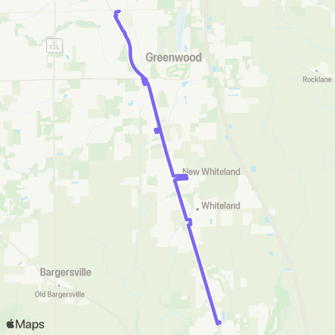 Access Johnson County US 31 Zipline Northbound map