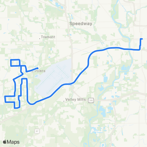 CIRTA Plainfield Express Connector map