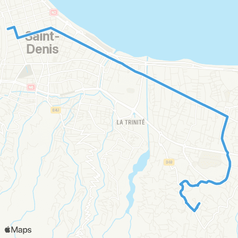 Citalis Moufia les Flibustiers<>Hôtel de ville de St Denis map