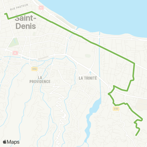 Citalis Moufia les Flibustiers<>Hôtel de ville de St Denis map