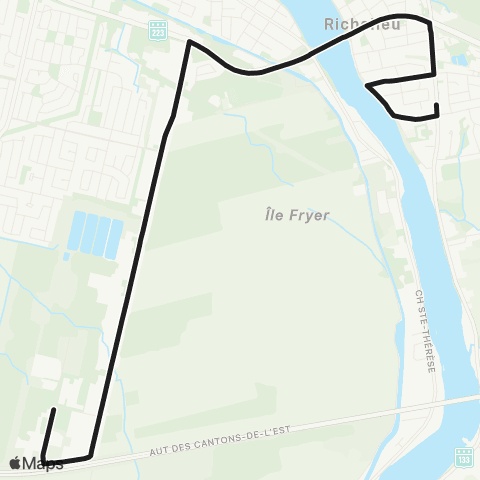 exo Chambly-Richelieu-Carignan Chambly (Indust.) - Richelieu Taxi s/ Réservation map