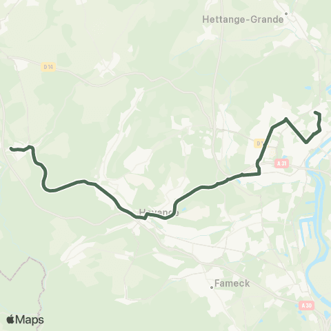 TeMo'B (Citéline) Fontoy Collège <-> Thionville la Malgrange map