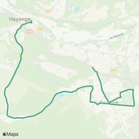 TeMo'B (Citéline) Hayange Esplanade <-> Fameck Zone Artisanale map