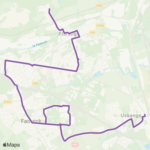 TeMo'B (Citéline) Uckange Rte de Metz <-> Florange Vieilles Vignes map