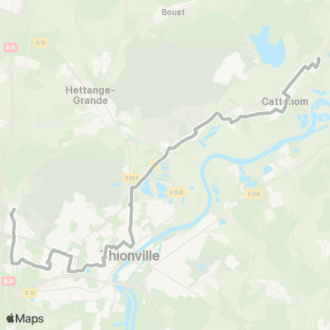 TeMo'B (Citéline) Cattenom Sentzich <-> Elange Ruisseau map