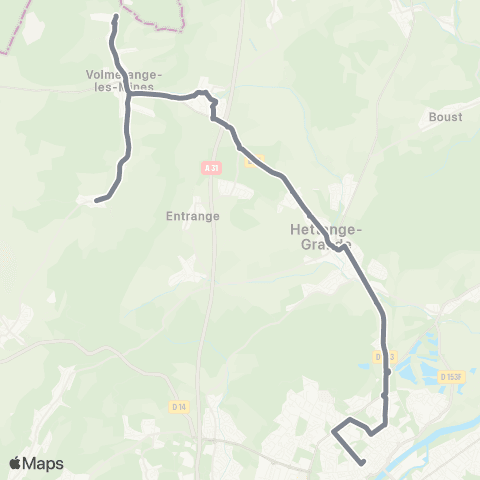 TeMo'B (Citéline) Volmerange Douane <-> Thionville Foch map