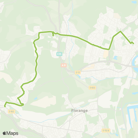 TeMo'B (Citéline) Hayange Esplanade <-> Thionville Foch map