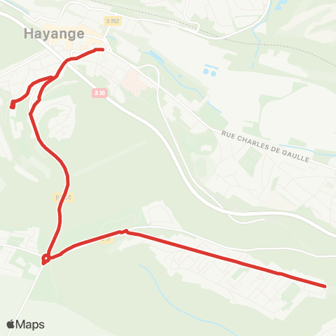 TeMo'B (Citéline) Hayange Esplanade <-> St Nicolas en Forêt map