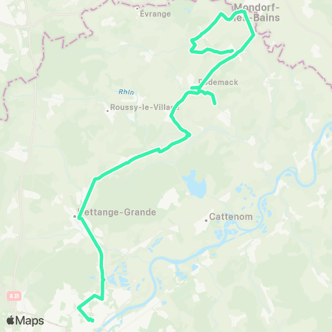 TeMo'B (Citéline) Mondorff <-> Thionville map