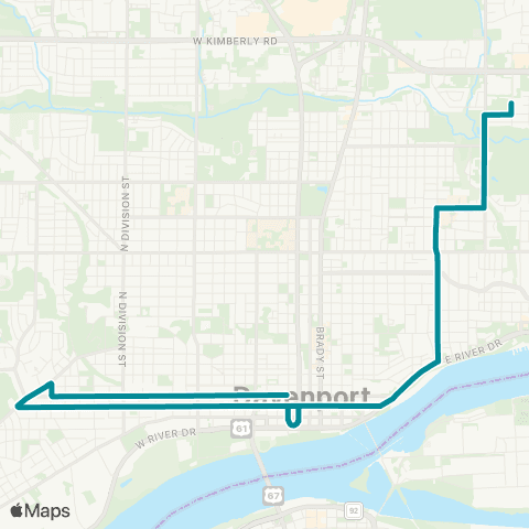 CitiBus Teal map