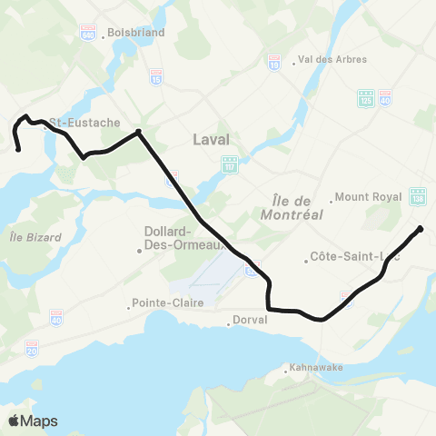 exo Laurentides St-Eustache - Ste-Dorothée - Ctre-Ville map