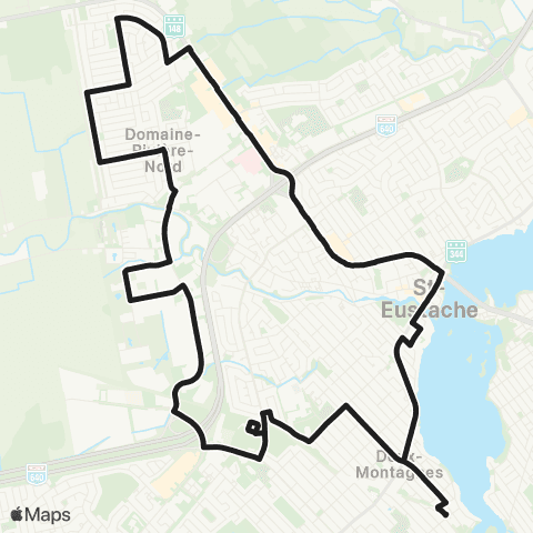 exo Laurentides Deux-Montagnes - St-Eustache (à-Sauvé) map