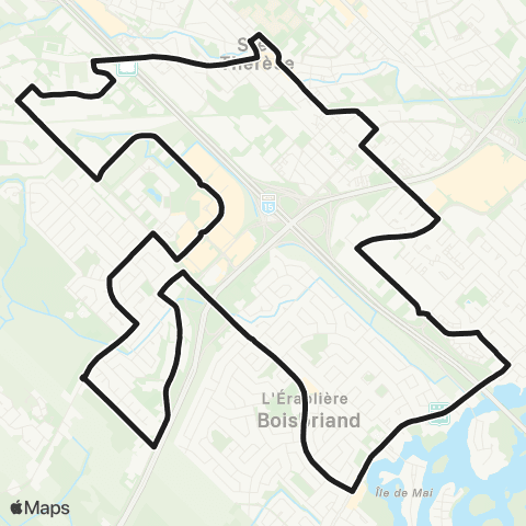 exo Laurentides Boisbriand Nord - Boisbriand Sud map