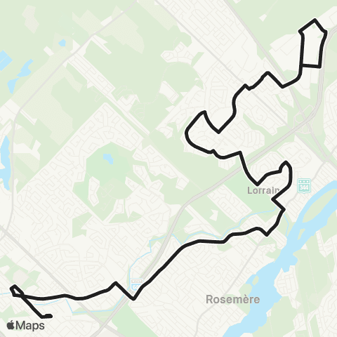 exo Laurentides Sainte-Thérèse - Lorraine - Terrebonne map