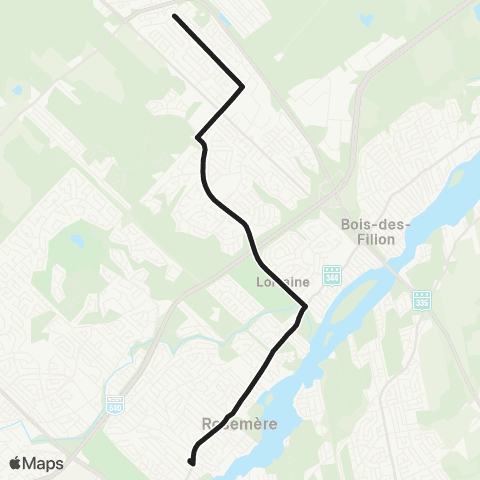 exo Laurentides Terrebonne - Lorraine - Gare Rosemère map