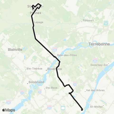 exo Laurentides Sainte-Anne-des-Plaines - Laval map