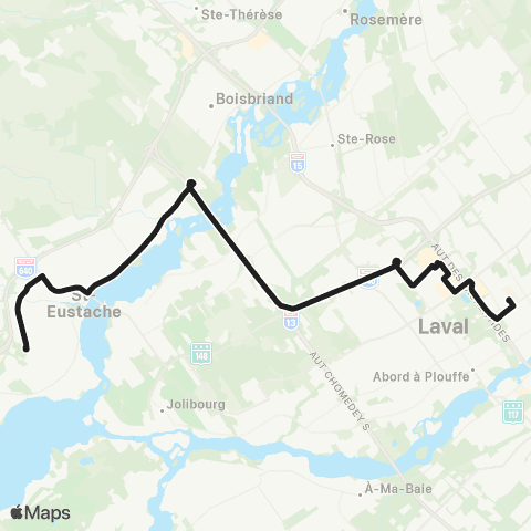 exo Laurentides Deux-Montagnes - Laval map