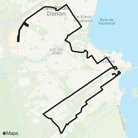 exo La Presqu'Île Vaudreuil / Dorion (Av. de la Fabrique) map