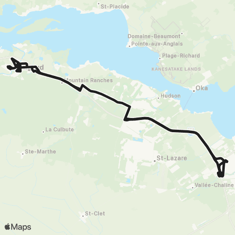 exo La Presqu'Île Gare Vaudreuil / Rigaud map