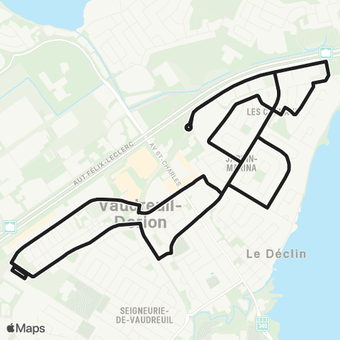 exo La Presqu'Île Gare Vaudreuil / Bourget / des Sarcelles map