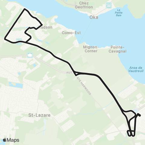 exo La Presqu'Île Gare Vaudreuil / Hudson / St-Charles map