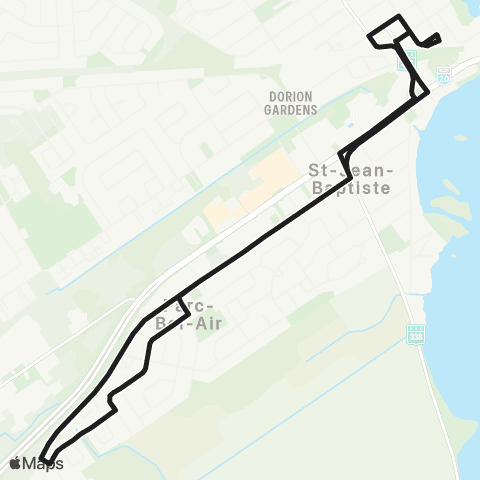 exo La Presqu'Île Gare Dorion - Chicoine map