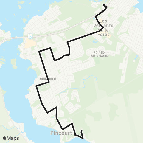 exo La Presqu'Île Gare Île-Perrot - Pointe-aux-Renards map