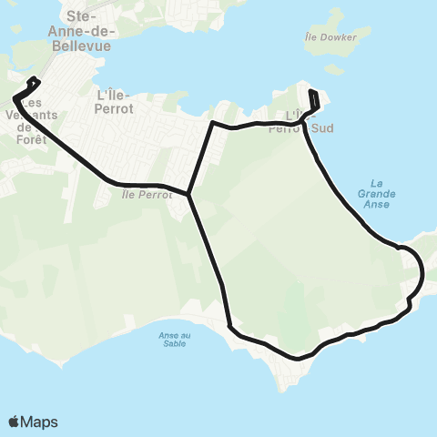 exo La Presqu'Île Gare Île-Perrot - Pointe-du-Moulin map